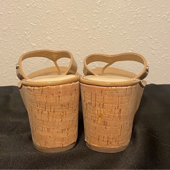 CIRUS SAM EDELMAN RAQUEL CORK WEDGE SANDALS NUDE SZ 6.5 - Picture 5 of 6